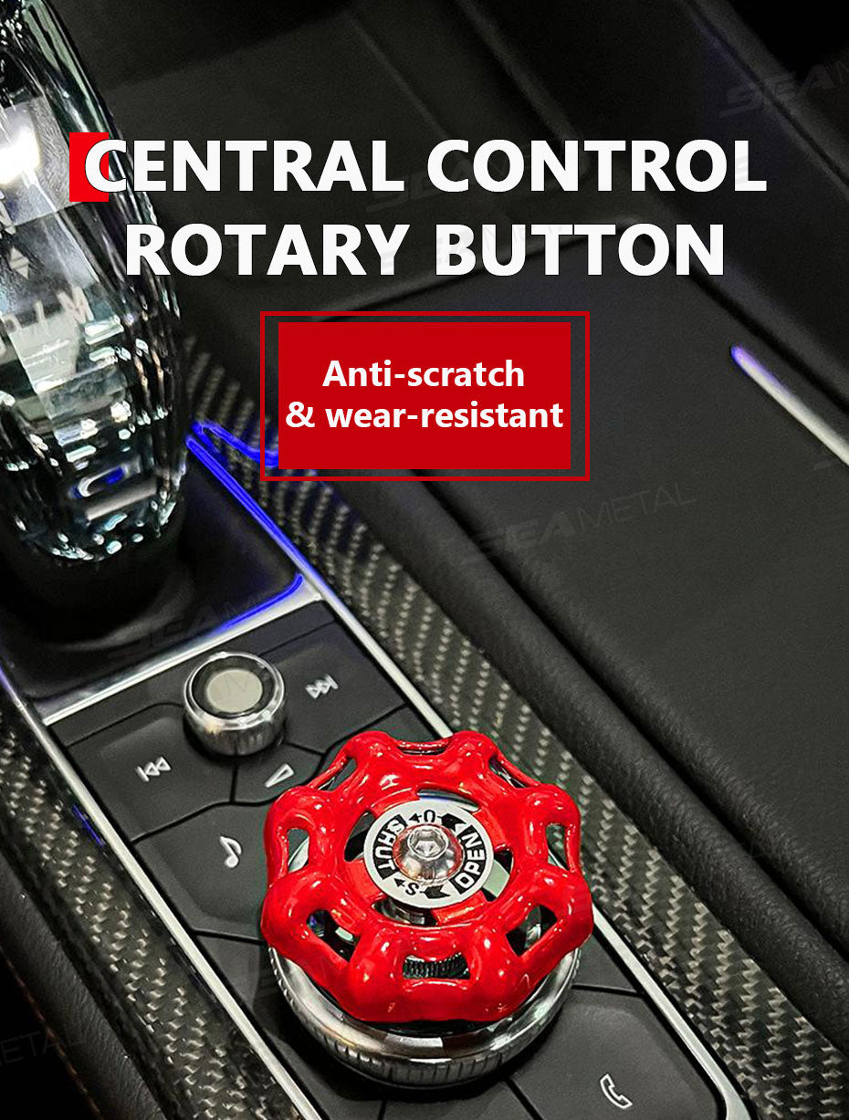 Metal Car Knob Decoration Red Self-Adhesive Interior Trim