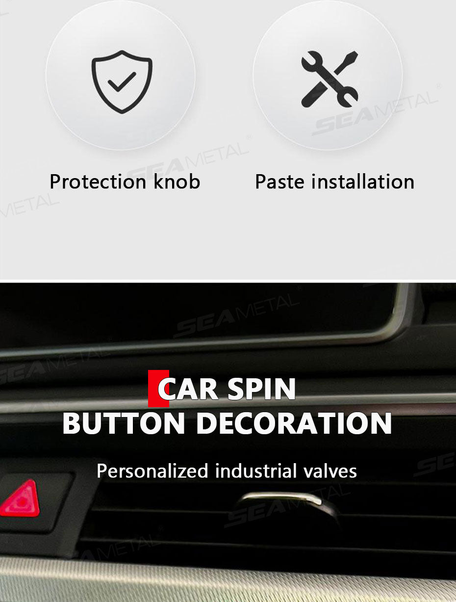 Metal Car Knob Decoration Red Self-Adhesive Interior Trim