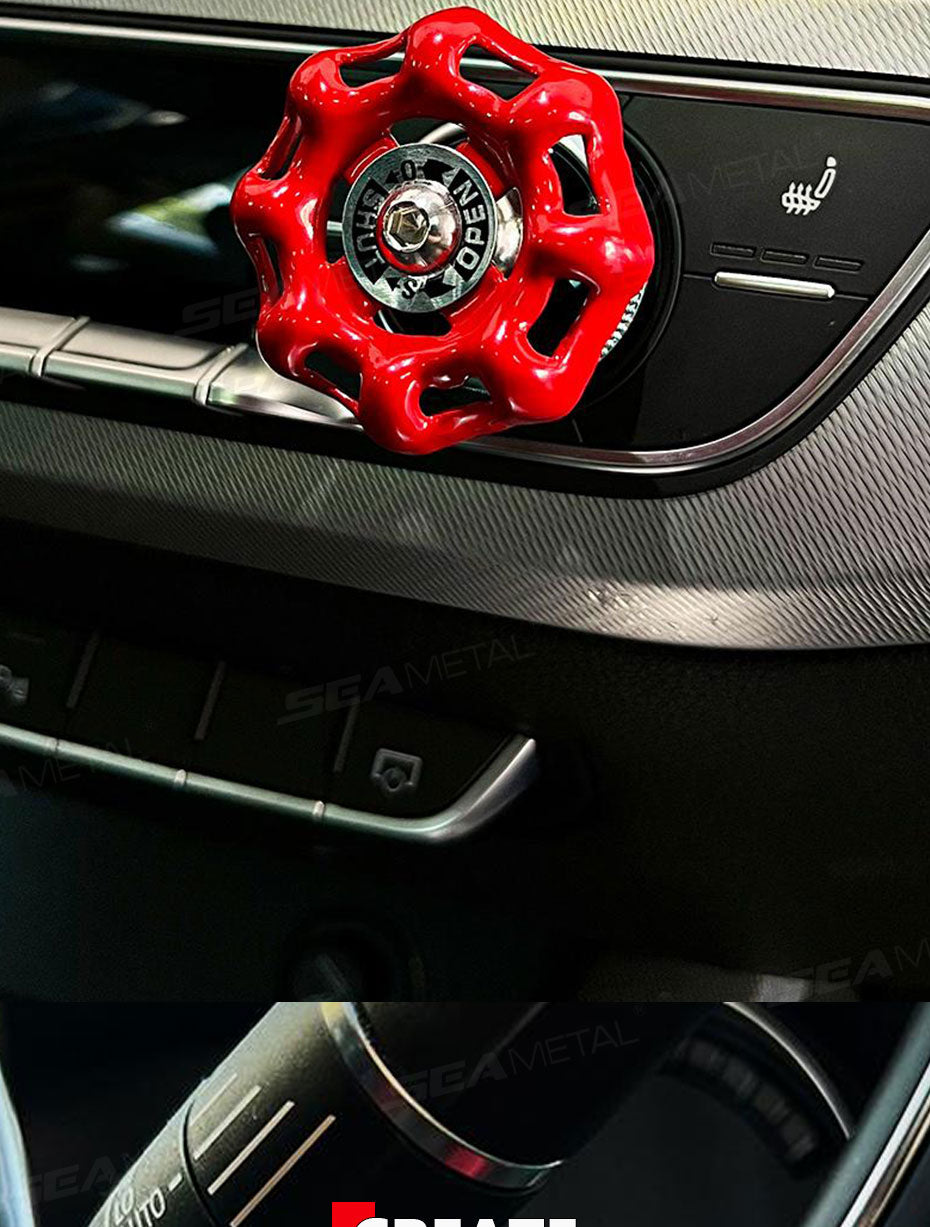 Metal Car Knob Decoration Red Self-Adhesive Interior Trim
