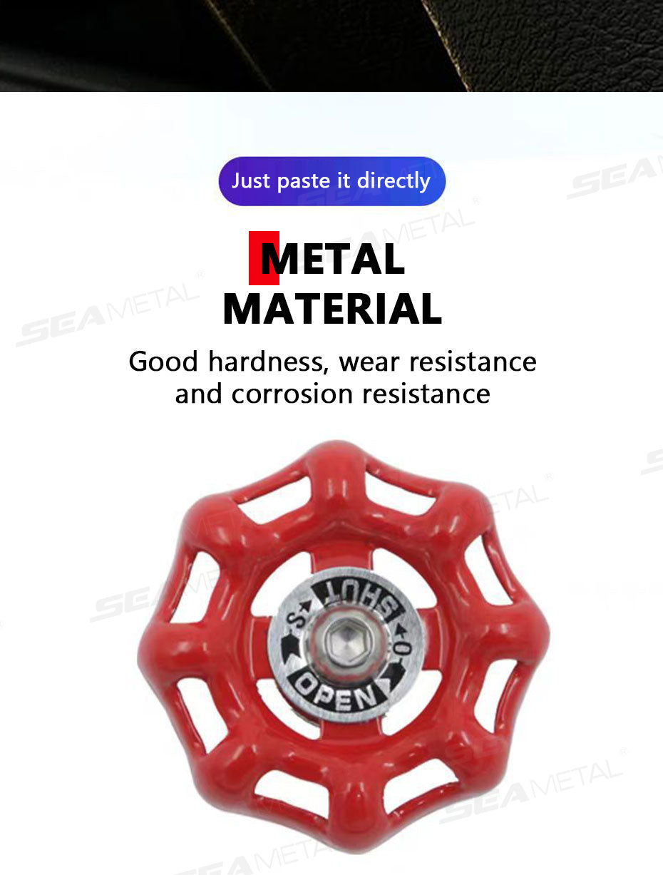 Metal Car Knob Decoration Red Self-Adhesive Interior Trim