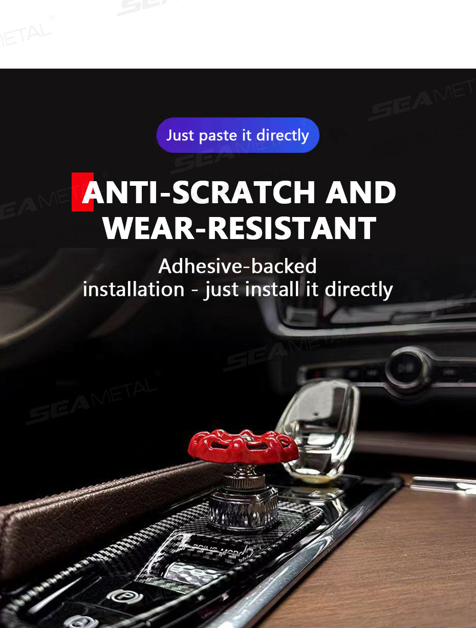 Metal Car Knob Decoration Red Self-Adhesive Interior Trim