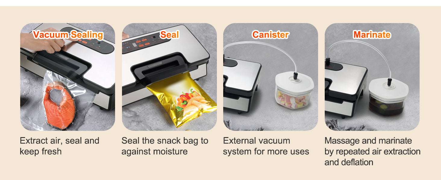 90Kpa Vacuum Sealer Machine with Cutter & Starter Bags-130 W / United States