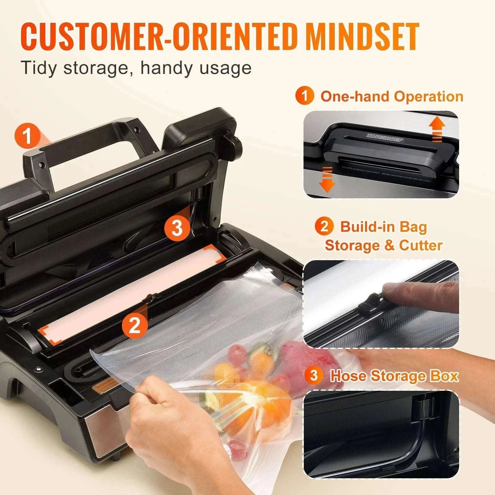 90Kpa Vacuum Sealer Machine with Dual Pumps & Starter Bags-130 W / spain