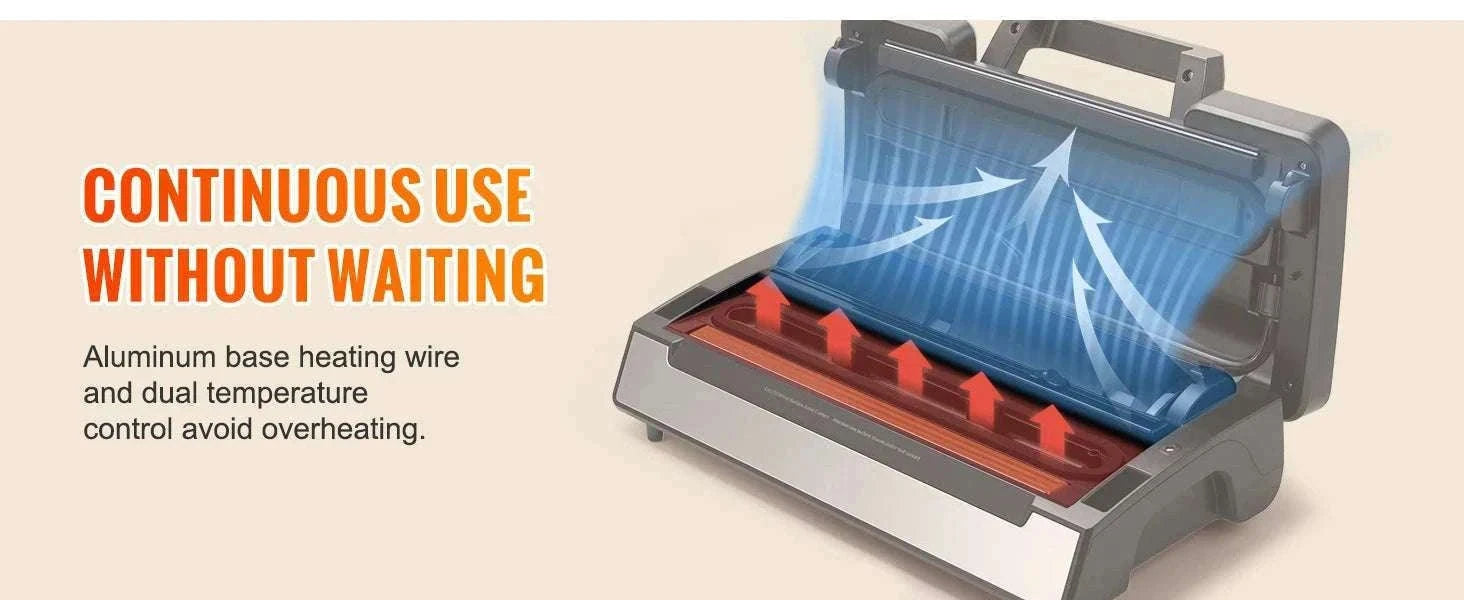 90Kpa Vacuum Sealer Machine with Dual Pumps & Starter Bags-130 W / spain