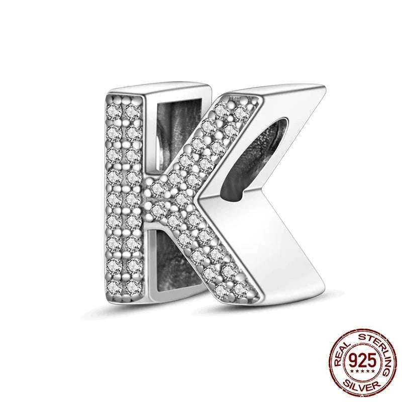 925 Sterling Silver Alphabet Bead Charm for Personal Jewelry-KTC165-Y