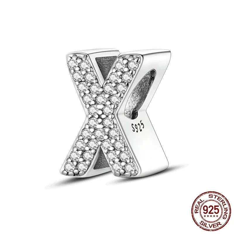 925 Sterling Silver Alphabet Bead Charm for Personal Jewelry-KTC165-Y