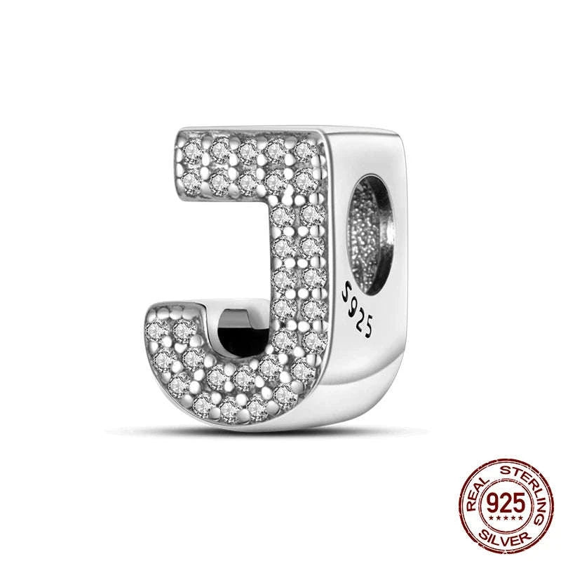 925 Sterling Silver Alphabet Bead Charm-KTC165-Y