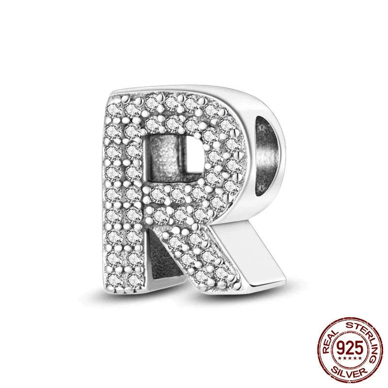 925 Sterling Silver Alphabet Bead Charm-KTC165-Y