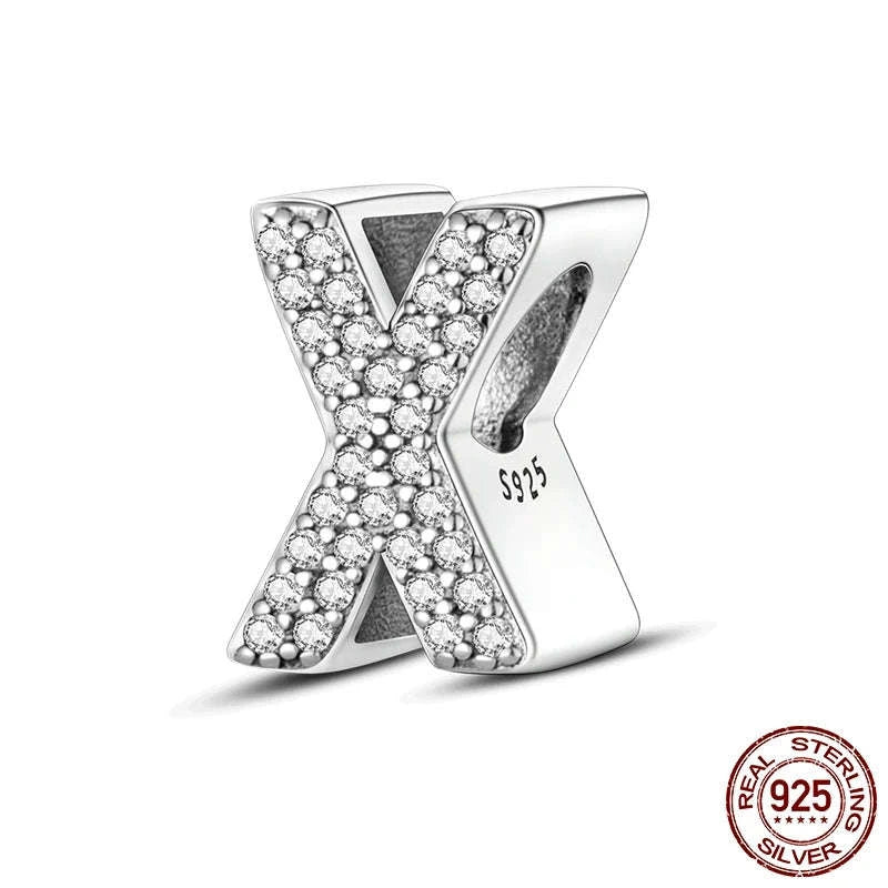 925 Sterling Silver Alphabet Bead Charm-KTC165-Y