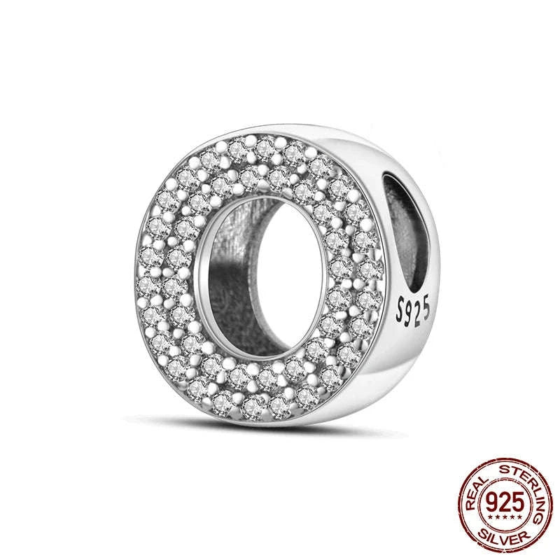925 Sterling Silver Alphabet Bead Charm-KTC165-Y