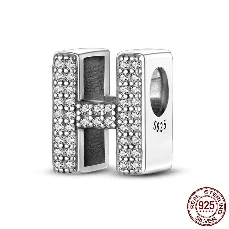 925 Sterling Silver Alphabet Bead Charm-KTC165-Y