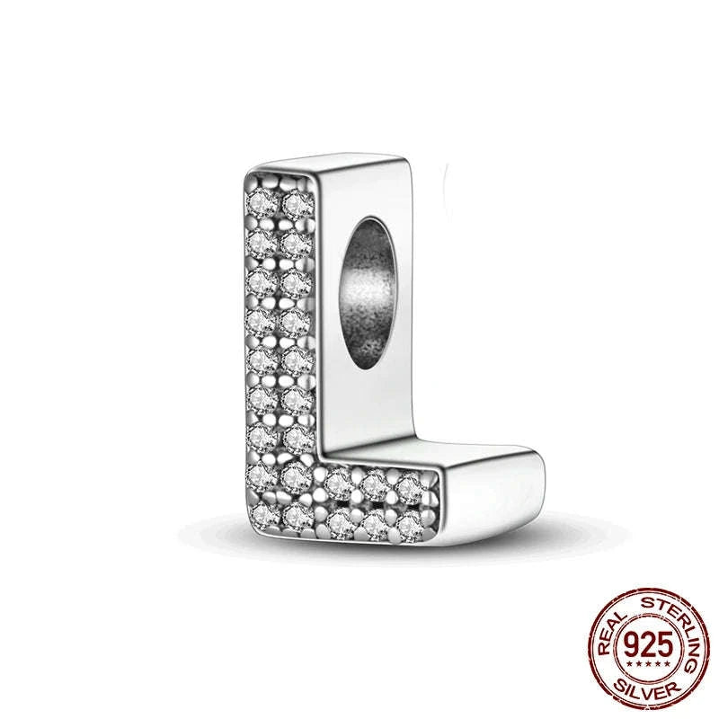 925 Sterling Silver Alphabet Bead Charm-KTC165-Y
