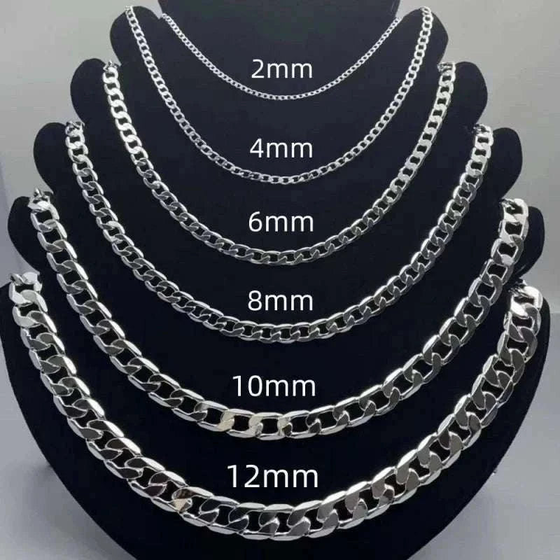 925 Sterling Silver Chain Necklace for Men and Women-LN027-2mm / 45cm
