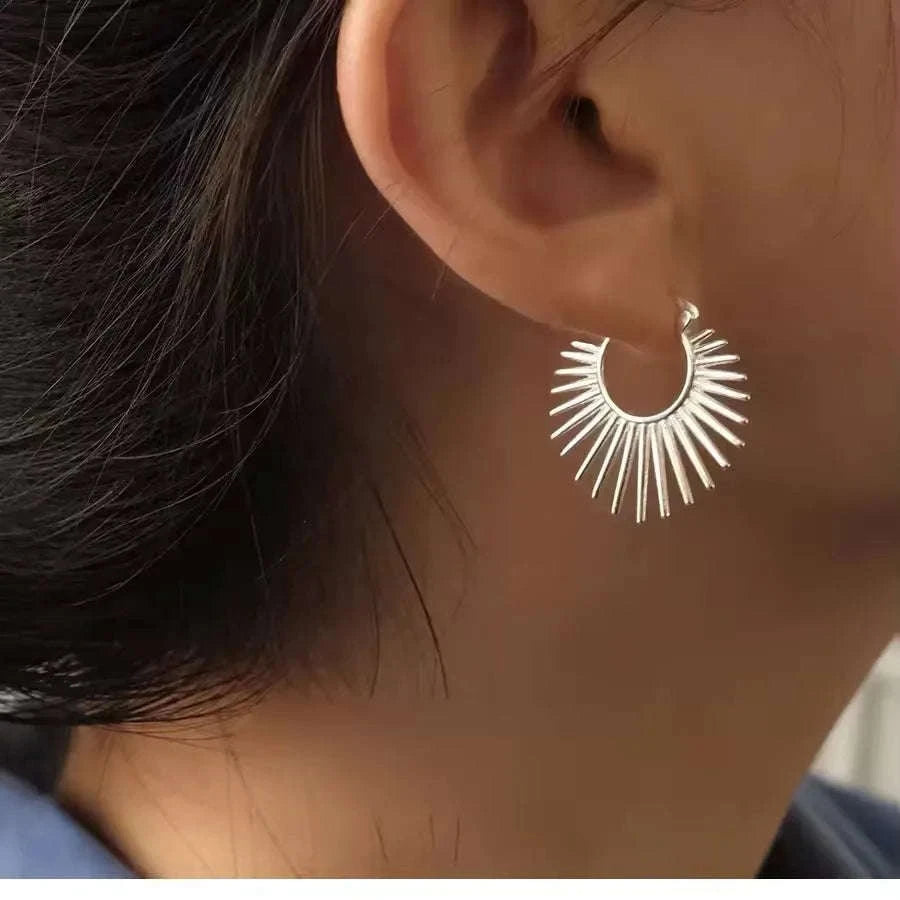 925 Sterling Silver CZ Star Moon Asymmetric Hoop Earrings-30HLZY4617-01