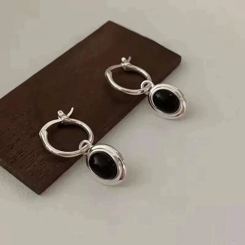 925 Sterling Silver CZ Star Moon Asymmetric Hoop Earrings-30HLZY4617-01