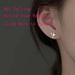925 Sterling Silver CZ Star Moon Asymmetric Hoop Earrings-30HLZY4617-01