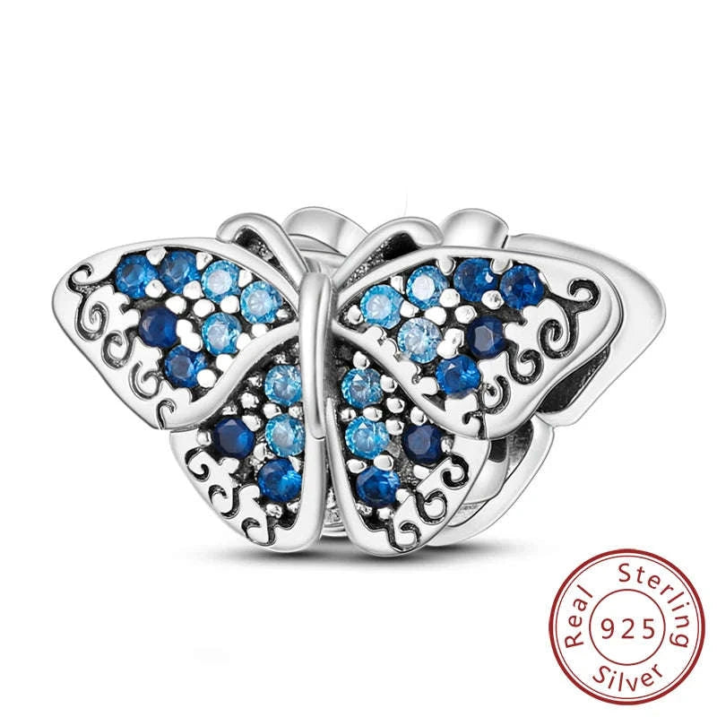 925 Sterling Silver Luminous Firefly Butterfly Charm-KTC268