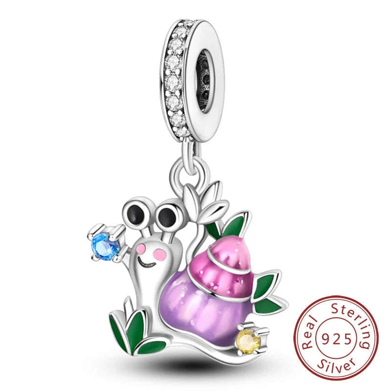 925 Sterling Silver Luminous Firefly Butterfly Charm-KTC268