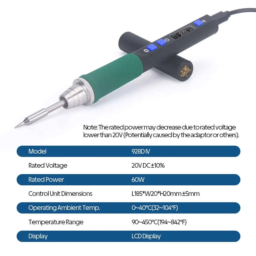 928D-IV Portable Soldering Iron Kit with Type‑C Power-SET2 / United States / 60 W