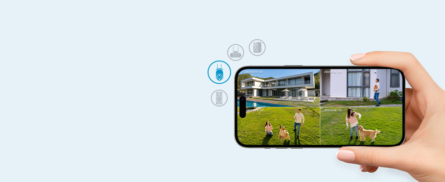 IeGeek 2K 3MP wireless outdoor WiFi monitoring camera -360 ° pan tilt outdoor wireless solar humanoid detection intelligent