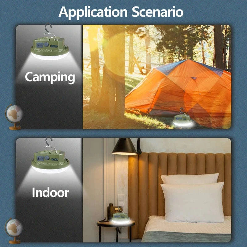 9900mAh Rechargeable Camping Lantern with Magnet and USB Charging-Green-MOS-13-Y