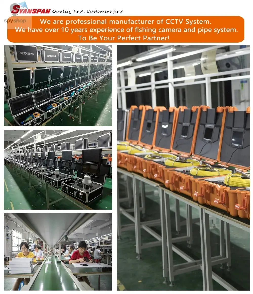 9" DVR 20/30/50/100M HD Screen SYANSPAN Pipe Inspection Camera,7mm Diameter IP68 Drain Sewer Pipeline Video Industrial Endoscope Spy-shop.com