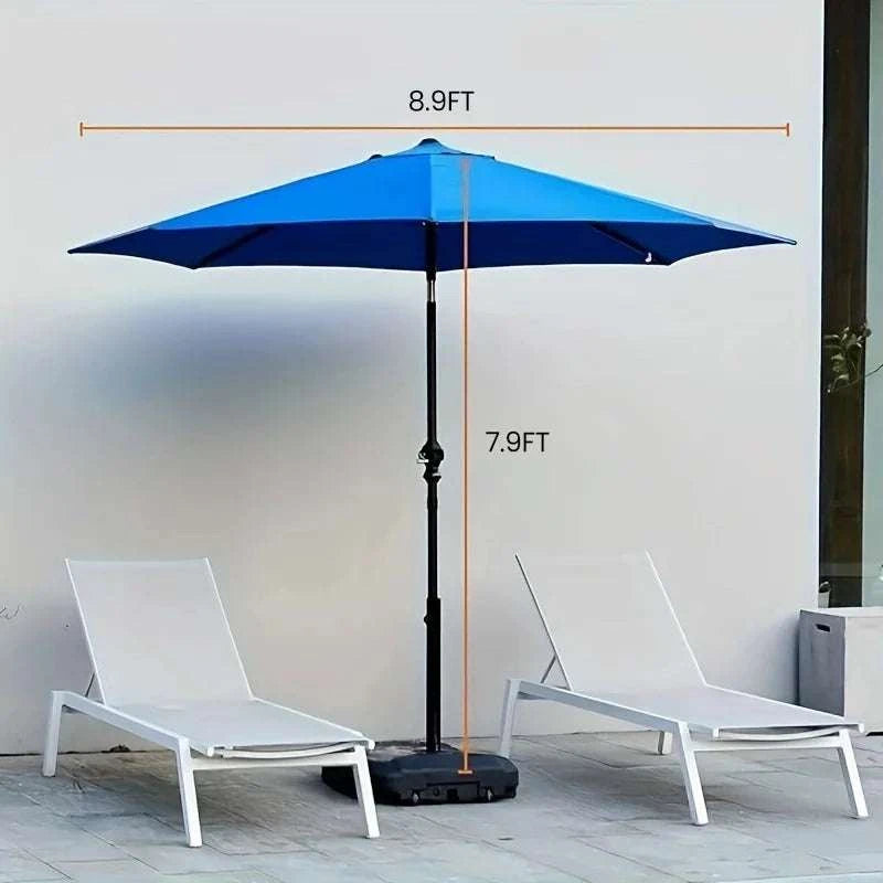9FT Patio Umbrella with UV Protection for Garden & Outdoor Shade-Blue / United States