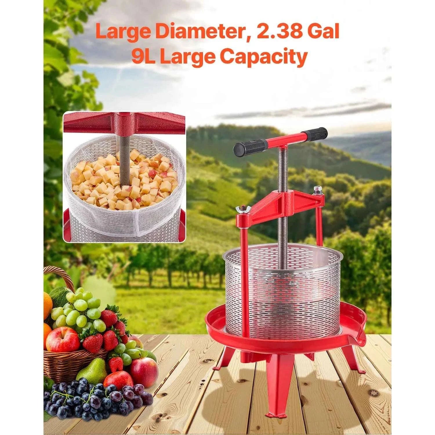 9L/14L Fruit Wine Press Stainless Steel Manual Juice Maker-14L / spain