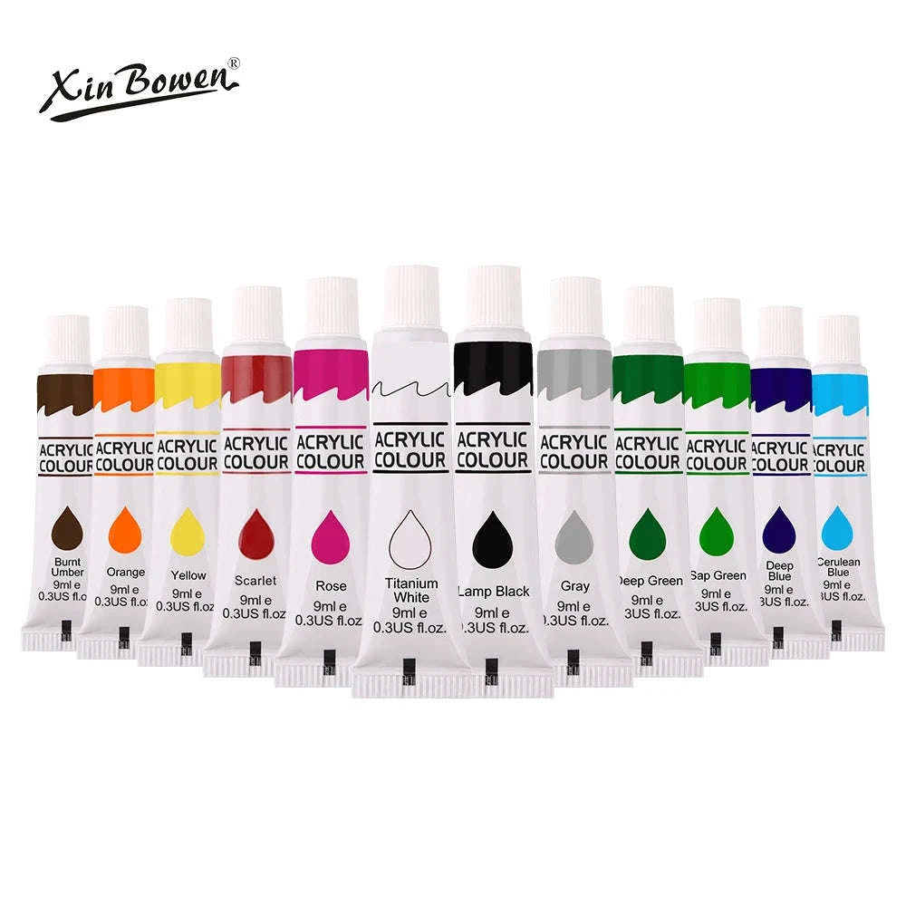 9mL Acrylic Pigment Set for Student Art & Graffiti Painting-12 Colors