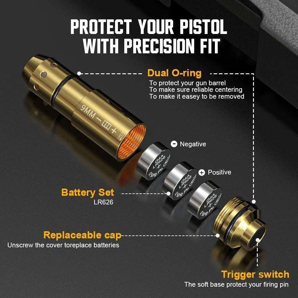 9mm Laser Training Cartridge for Dry Fire Pistol Practice-9MM cone head / United States