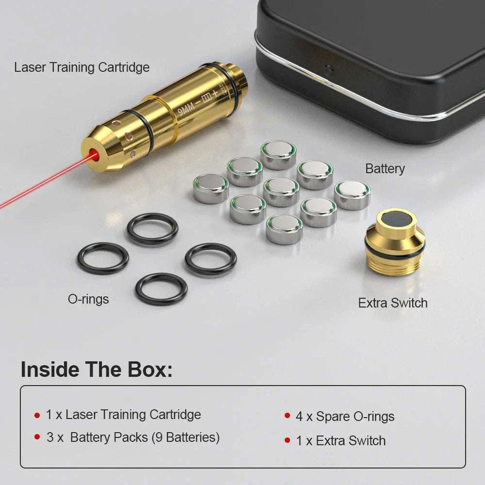 9mm Laser Training Cartridge for Dry Fire Pistol Practice-9MM cone head / United States