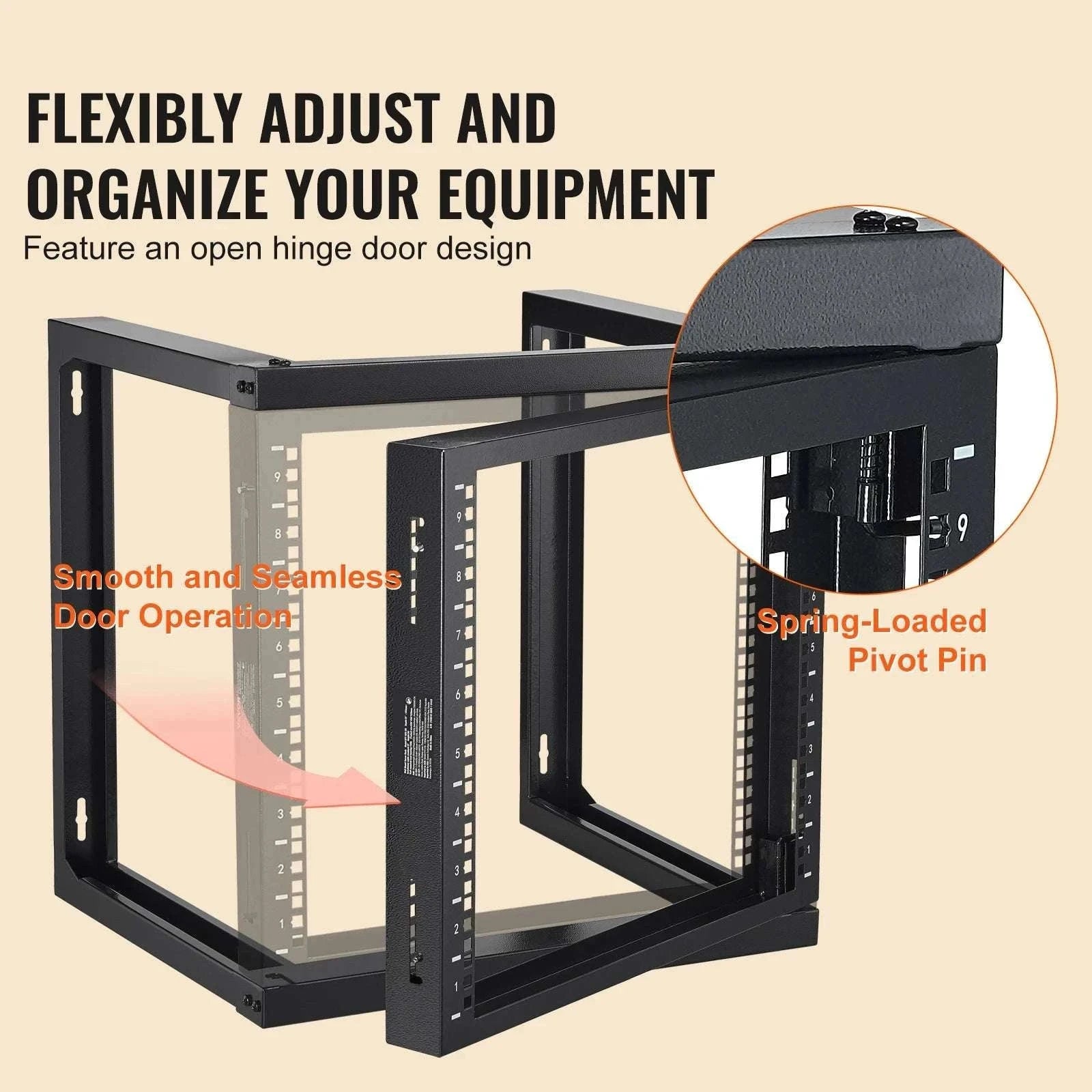 9U Wall Mount Server Rack 19 Inch Open Frame 150 lb Capacity-530 x 450 x 520 mm / spain