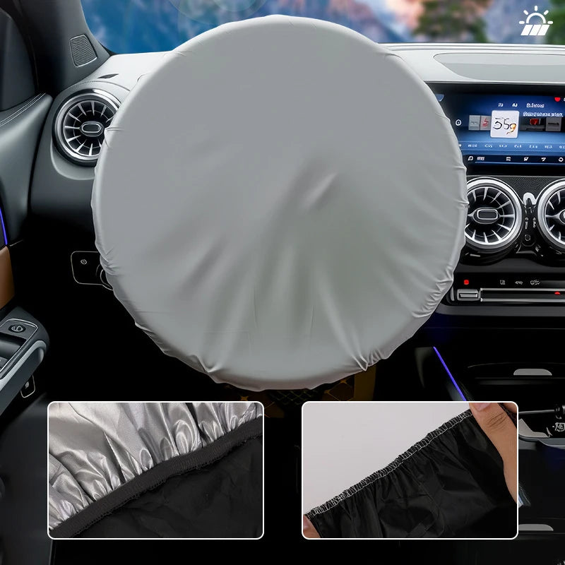SEAMETAL Steering Wheel Sun Protection Cover Universal Steer Wheel Sun Shade Protector Heat Insulation Prevent Aging Sunshade
