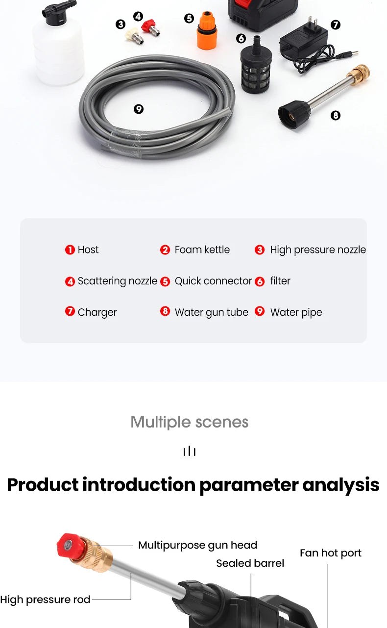 600W Cordless High Pressure Cleaner for Makita 18V Battery