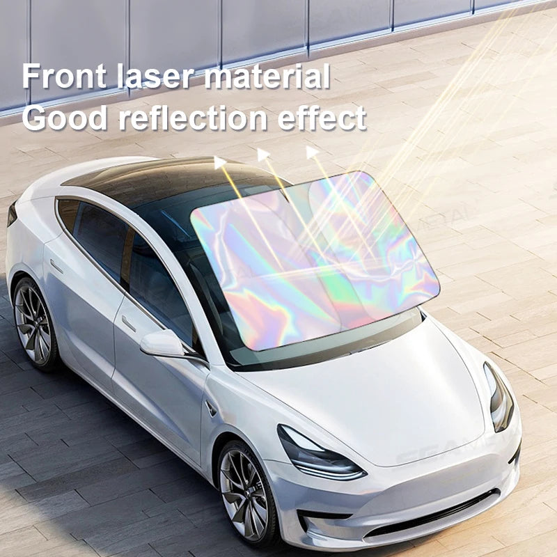 SEAMETAL Car Windshield Curtains UV-Reflective Laser Layer Sun Shade Windscreen Sun Protection Cover Cooling Heat Shield Curtain