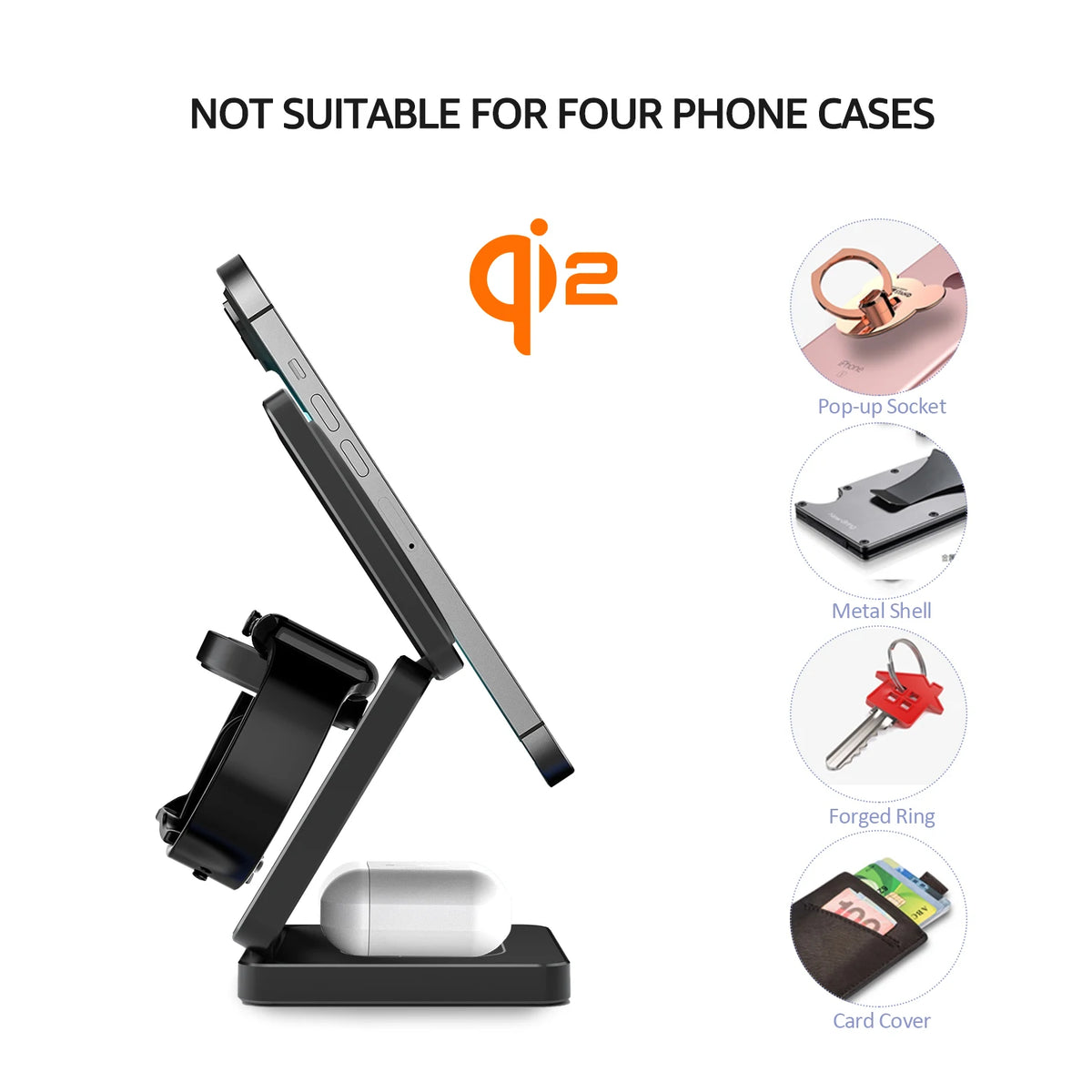 3 in 1 Magnetic Wireless Charging Station for iPhone, Apple Watch and Earphones
