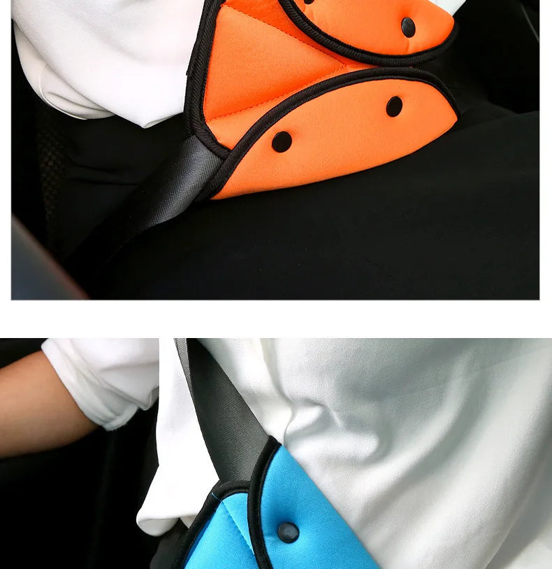 SEAMETAL Car Seat Belt Adjuster for Kids Triangle Fixed Seatbelt for Children Soft Breathable Baby Seat Belt Positioner Cushion