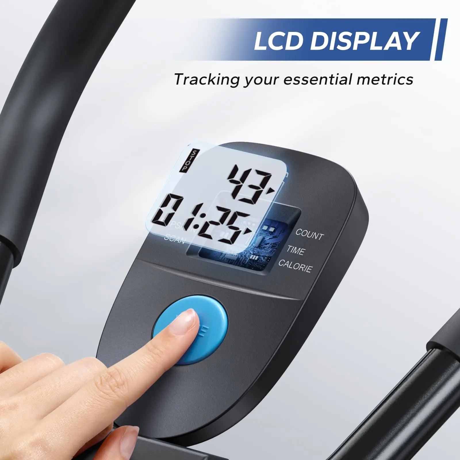 Adjustable Ab Trainer Machine Foldable Core Workout with LCD Monitor