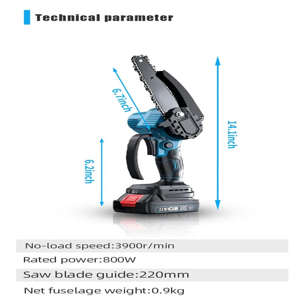 6 Inch Electric Chain Saw Handheld Portable Cutter