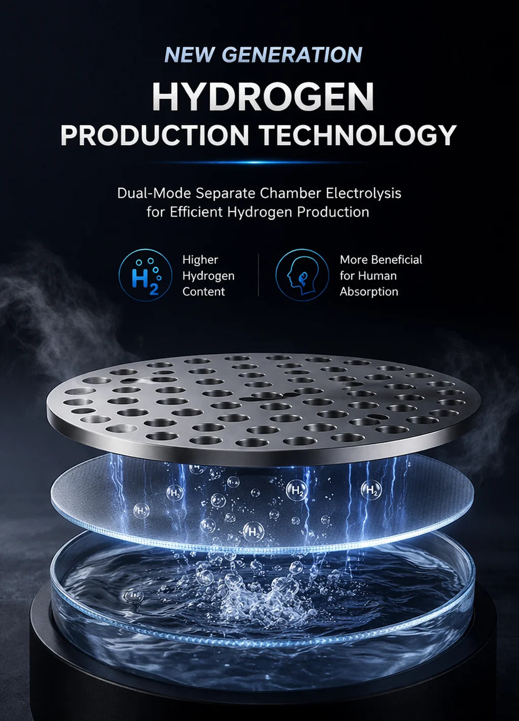 Hydrogen Water Bottle 12000PPB Generator with SPE/PEM Technology