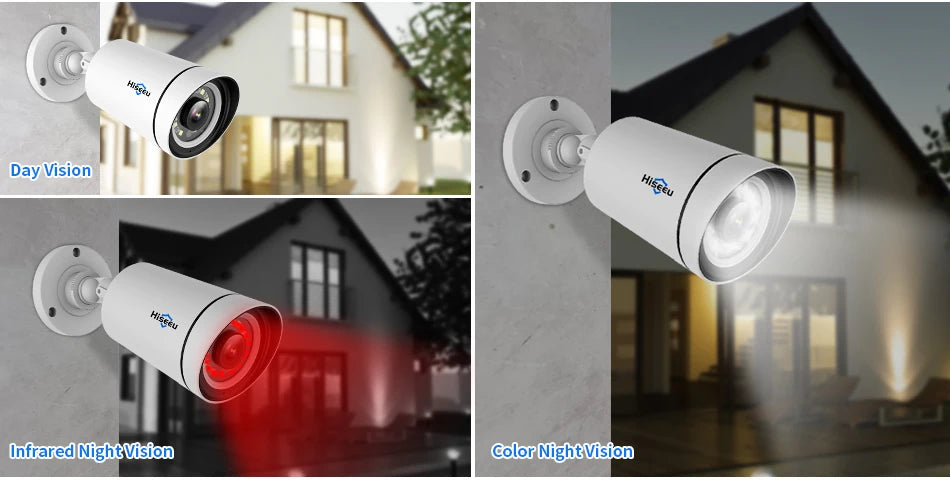 4K 8MP Outdoor PoE IP Security Camera with Audio, Motion Alarm, Color Night Vision, ONVIF