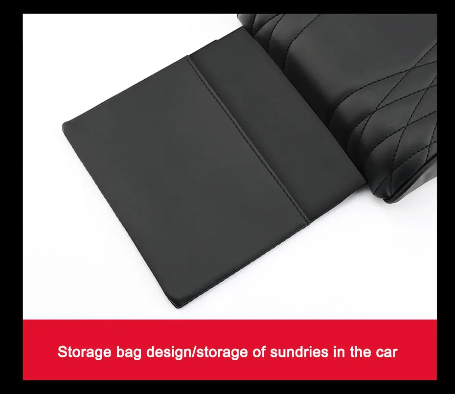 Car Armrest Cushion with Tissue Holder and Storage Pocket