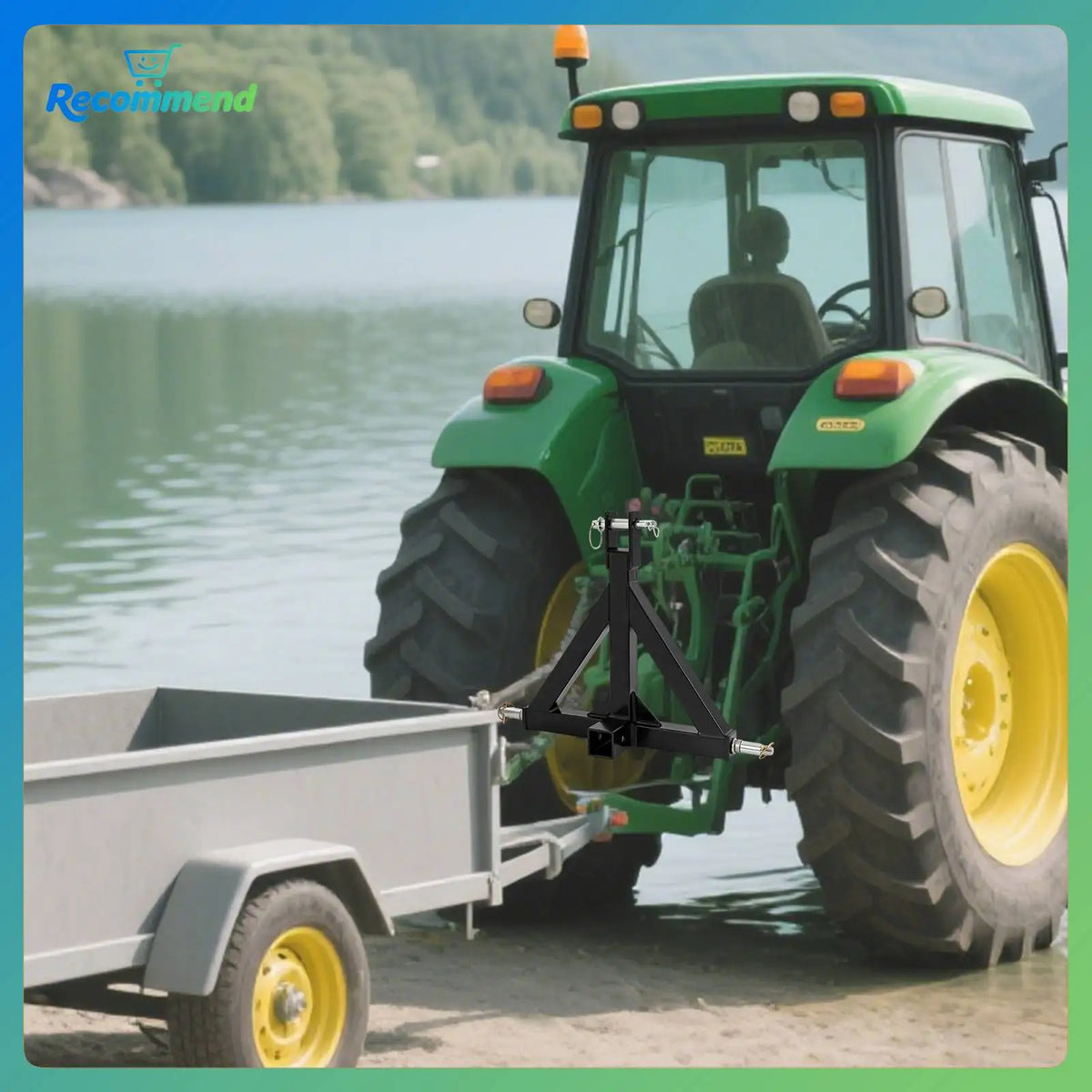 3 Point Trailer Hitch with 2 Inch Receiver for Compact Tractors