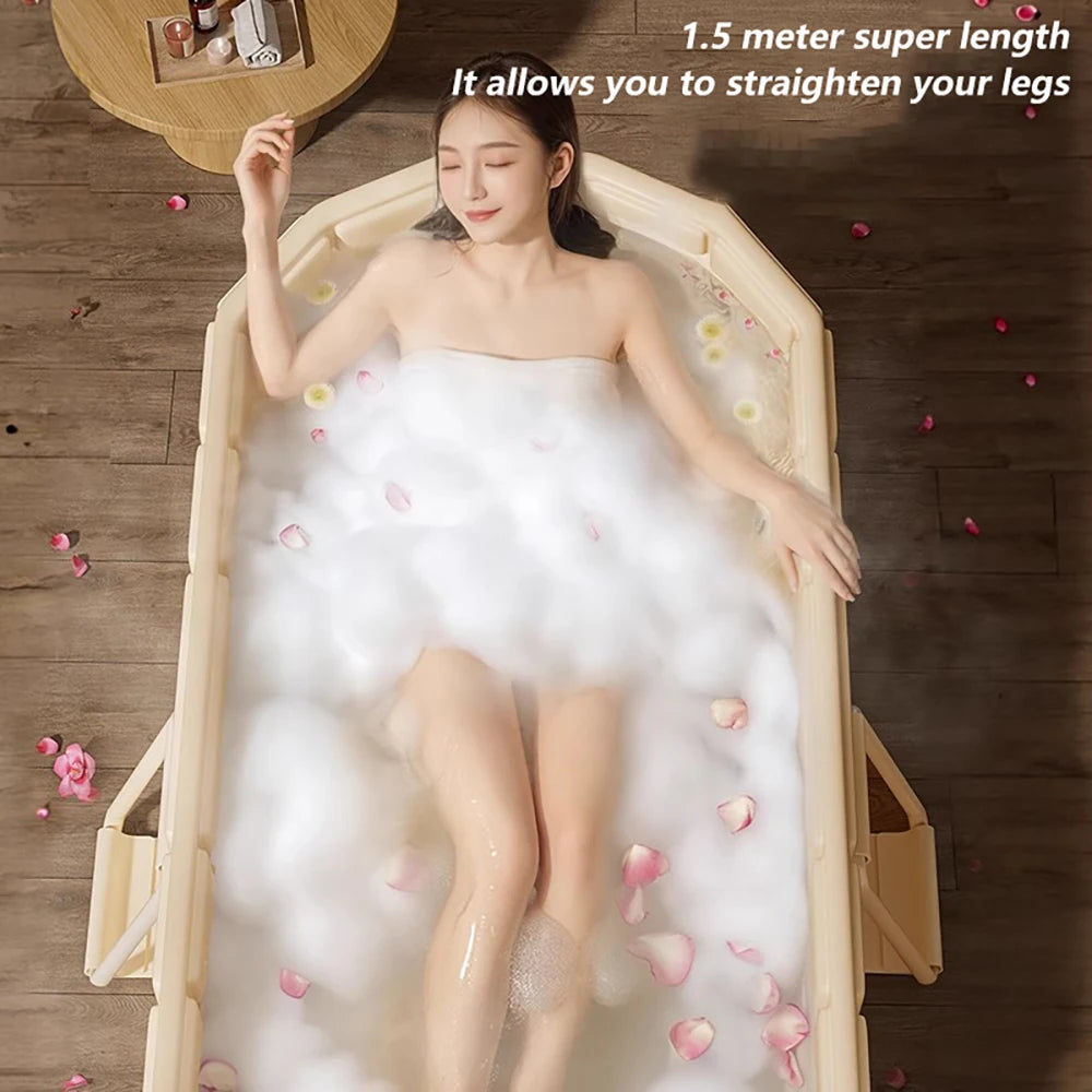 1.5m PVC Foldable Bath Tub for Full‑Body Adult Relaxation