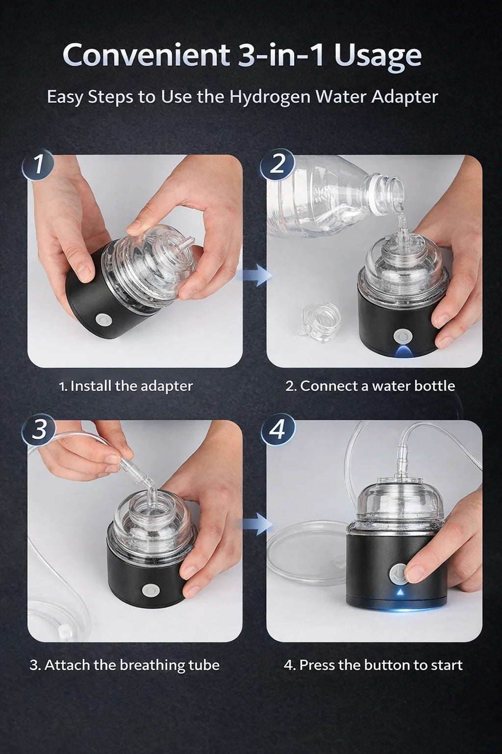 Hydrogen Water Bottle 12000PPB Generator with SPE/PEM Technology