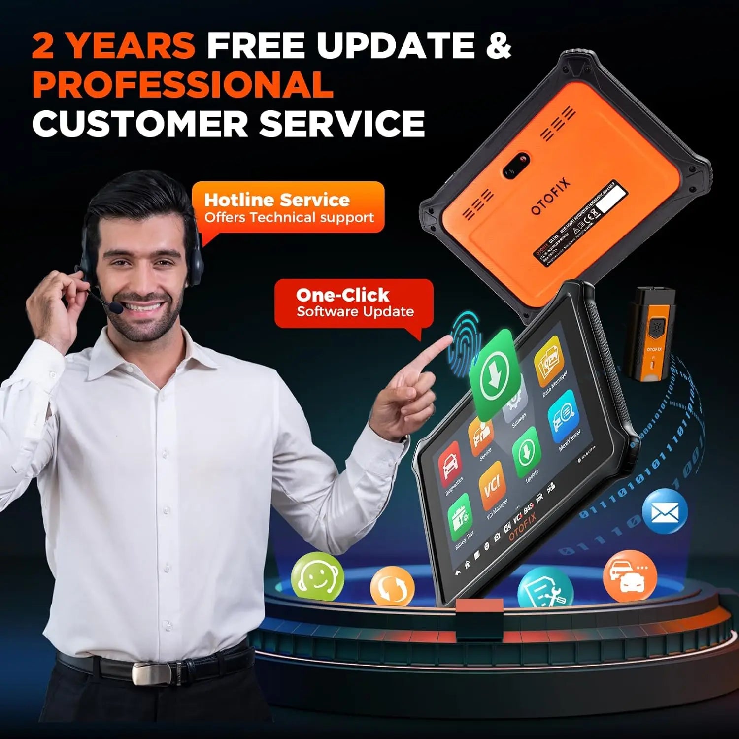 OTOFIX D1 LITE OBD2 Scanner Strumento diagnostico per auto Bluetooth wireless Controllo bidirezionale OBD Strumento di scansione automobilistica Test attivo