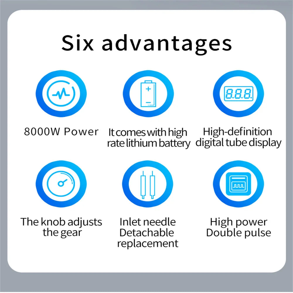 8000W Handheld Spot Welder for 18650 Battery Packs