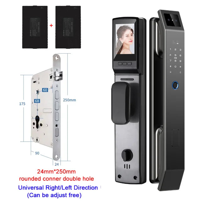 Face Recognition Digital Door Lock with Camera, Fingerprint & Keyless Entry