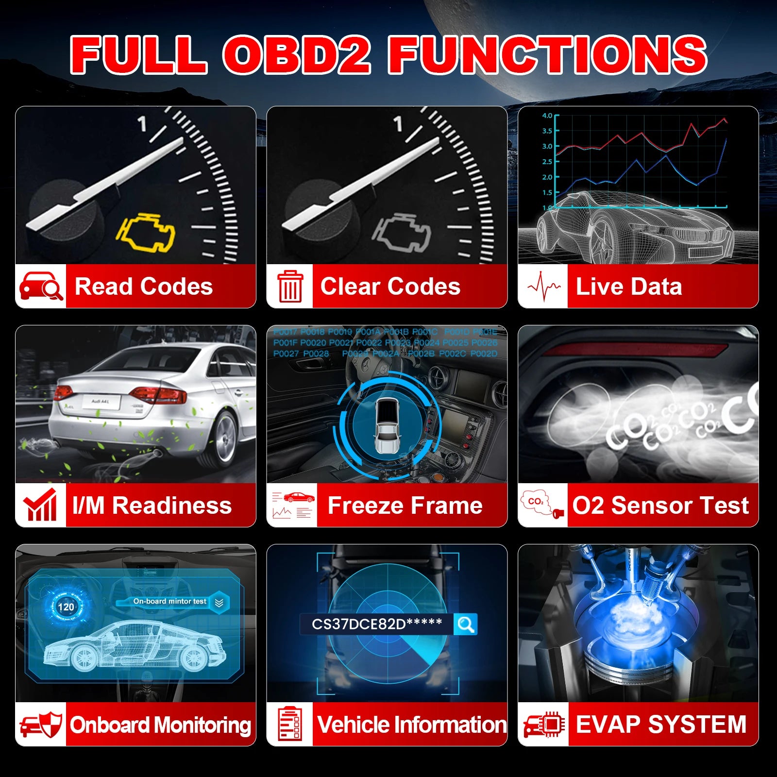 LAUNCH CR300 OBD2 Scanner with Full Diagnostic Functions