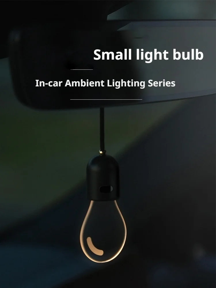 SEAMETAL Elegant Bulb Light Car Pendant Mirror Hanging Soft Glow LED Ambient Light Night Light Decoration Ornament for Vehicle
